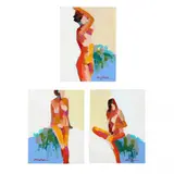 Nude Triptych by Kerry Hallam, Oil on panel, sold Jan 2024