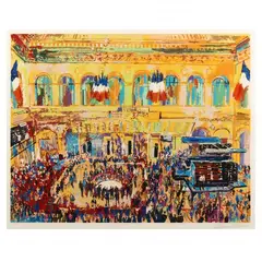 Paris Bourse by LeRoy Neiman, Serigraph in colors, sold Jan 2024