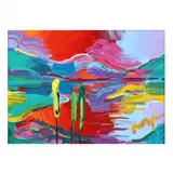 Four Seasons: Autumn by Peter Max, Acrylic over print, sold Jan 2024