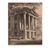 North Carolina Capitol, West Porch, Raleigh, N.C. by Louis Orr, Etching, sold Dec 2023