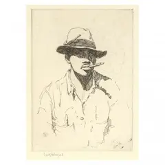 Seven Portraits and Group Portraits by Sears Gallagher, Each and etching with drypoint on paper, sold Dec 2023