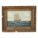 Clipper Ship at Sea by Alfred Gabali, Oil on canvas, sold Dec 2023