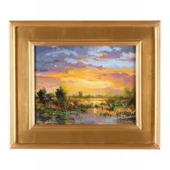 Reflecting Sunset by Thomas DeDecker, Oil on board, sold Dec 2023