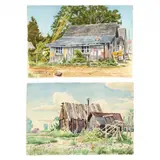 Canada Scenes (Two Works) by R. Hal Burriss, Watercolors on paper, sold Dec 2023