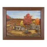 Farmhouse Landscape by Minnie Reinhardt, Oil on canvas board, sold Dec 2023