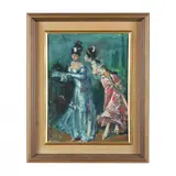 Two Women in Dresses by Aurelio de Cordoba, Oil on canvas, sold Dec 2023