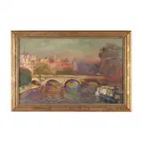 Parisian Landscape by Murat Kaboulov, Oil on canvas, sold Dec 2023