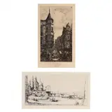 Two Etchings of Paris by Charles Meyron, Each an etching, sold Dec 2023