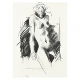 Nude Figure Study by Wayne Trapp, Charcoal on paper, sold Dec 2023