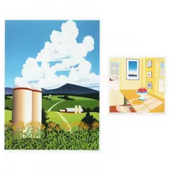 Silos, East Montpelier / Pomegranates (Two Works) by Sabra Field, Each a giclée print in colors, sold Dec 2023