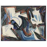Cages Oiseaux by Michel Tourlière, Watercolor on paper, sold Dec 2023
