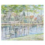 La Riviere by Hughes Claude Pissarro, Oil on canvas, sold Dec 2023