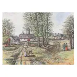 La Grande Ferme D'Ouilly by Hugues Claude Pissarro, Pastel on paper, sold Dec 2023