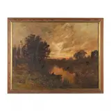 Fishing at Dawn by Edward Gay, Oil on canvas (lined), sold Dec 2023