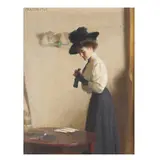 Woman with Gloves by William McGregor Paxton, Oil on J, sold Dec 2023