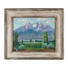 Mountain Landscape by Frank Vavra, Oil on canvas panel, sold Dec 2023