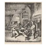 Violin Player by Cornelius Dusart, Etching, sold Nov 2023