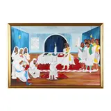 Consecration Service by Ruth Mae McCrane, Acrylic on board, sold Nov 2023