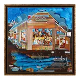 The Half Wheel Saloon by Ruth Mae McCrane, Acrylic on board, sold Nov 2023