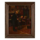 The Violin Lesson by Adolf Reich, Oil on panel, sold Nov 2023