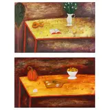 Two Still Life Encaustic Paintings by Oleg Koulikov, Encaustic on paper, sold Nov 2023
