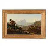 Hudson River School Landscape by James Thorpe Flaherty, Oil on canvas, sold Nov 2023