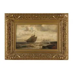 Ships Under a Stormy Sky by Mauritz de Haas, Oil on canvas, sold Nov 2023