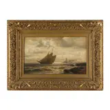 Ships Under a Stormy Sky by Mauritz de Haas, Oil on canvas, sold Nov 2023
