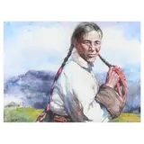 Morning Toilet by Z.L. Feng, Watercolor on paper, sold Nov 2023