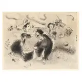 Tchitchikov Douanier by Marc Chagall, Etching on wove paper, sold Nov 2023