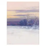 Winter Landscape by John Elwood Bundy, Oil on paper, sold Nov 2023