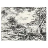 En Normandie by Paul-Émile Pissarro, Charcoal on paper, sold Nov 2023