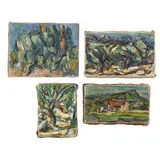 Abstract Landscape Paintings (Four Works) by Claude Vallet, Oil on canvas, sold Nov 2023