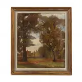 Landscape with Trees by Bruno Guillermin, Oil on board, sold Nov 2023