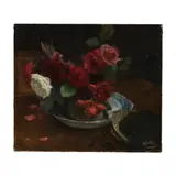 Still Life with Roses by William Jelley, Oil on canvas, sold Nov 2023