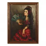 Flamenco Dancer by Ilio Giannaccini, Oil on canvas, sold Nov 2023