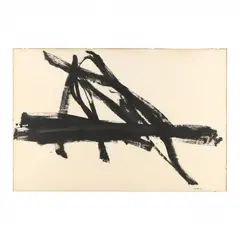 Untitled Abstract by Donald Kunz, Ink wash on paper, sold Nov 2023