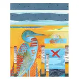 Heron by Joan Mansfield, Watercolor and mixed media collage, sold Nov 2023