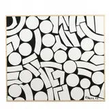 Large Black and White Hard-Edge Painting by Sam Ezell, Oil on canvas, sold Oct 2023