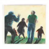 People Running From Their Shadows by Maud Gatewood, Pastel and acrylic on canvas, sold Oct 2023