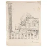 The Florance Homeplace, Yanceyville, NC , Study by Maud Gatewood, Graphite on paper, sold Oct 2023