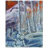 Distressed Landscape by George Bireline, Acrylic on polymer board, sold Oct 2023