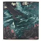 Crazy Moon, The Night was Yellow #6 by Robert Godfrey, Oil on canvas, sold Oct 2023
