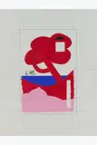 Projet by Claude Gilli, Gouache sur papier et encre sur calque, sold Feb 2025