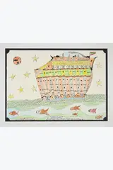Bateau anglais rapide by André Robillard, Feutre et crayons de couleur sur papier, sold Feb 2025