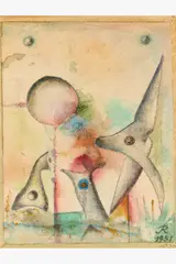 Les squales by Hans Reichel, 1951, Aquarelle et mine de plomb sur papier, sold Mar 2025