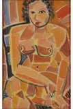 Femme nue by Louis Latapie, Gouache et aquarelle sur papier marouflé sur toile, sold Jun 2025