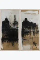 Cattedrali by Piero Pizzi Cannella, 2002, Huile sur papier fixé sur panneau de bois, sold Jun 2025