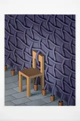 Waiting (chair painting) by Emily Ludwig Shaffer, 2018, Acrylique sur toile, sold Jun 2025