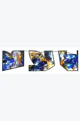 PLV, (triptyque) by Neil Beloufa, 2017, Résine, métal, néons et système électrique, sold Jun 2025